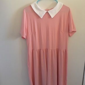 Pink Dress with White Collar